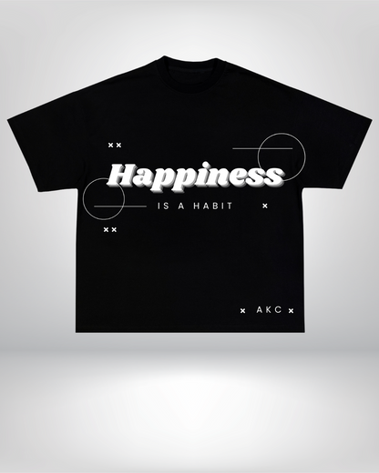 Happiness Is a Habit - Minimalist Graphic T-Shirt